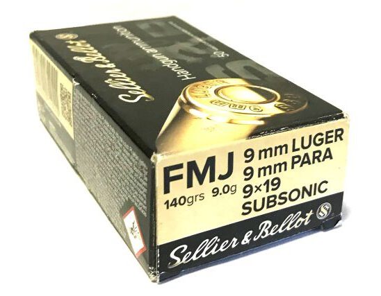 9mm Luger 140grs, Subsonic FMJ