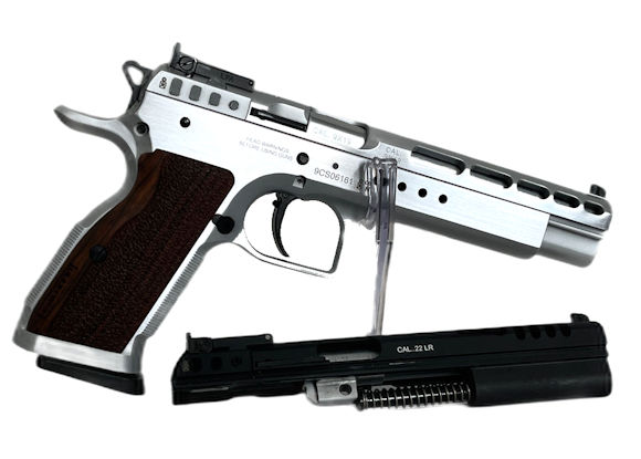 Halbautomatische Pistole Tanfoglio, Mod. P19 Gold Match BDS VERSION 6" - 9/22er Combo, Kaliber 9mmLuger